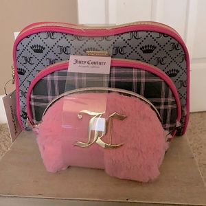Juicy couture 3 piece monogram makeup bag set